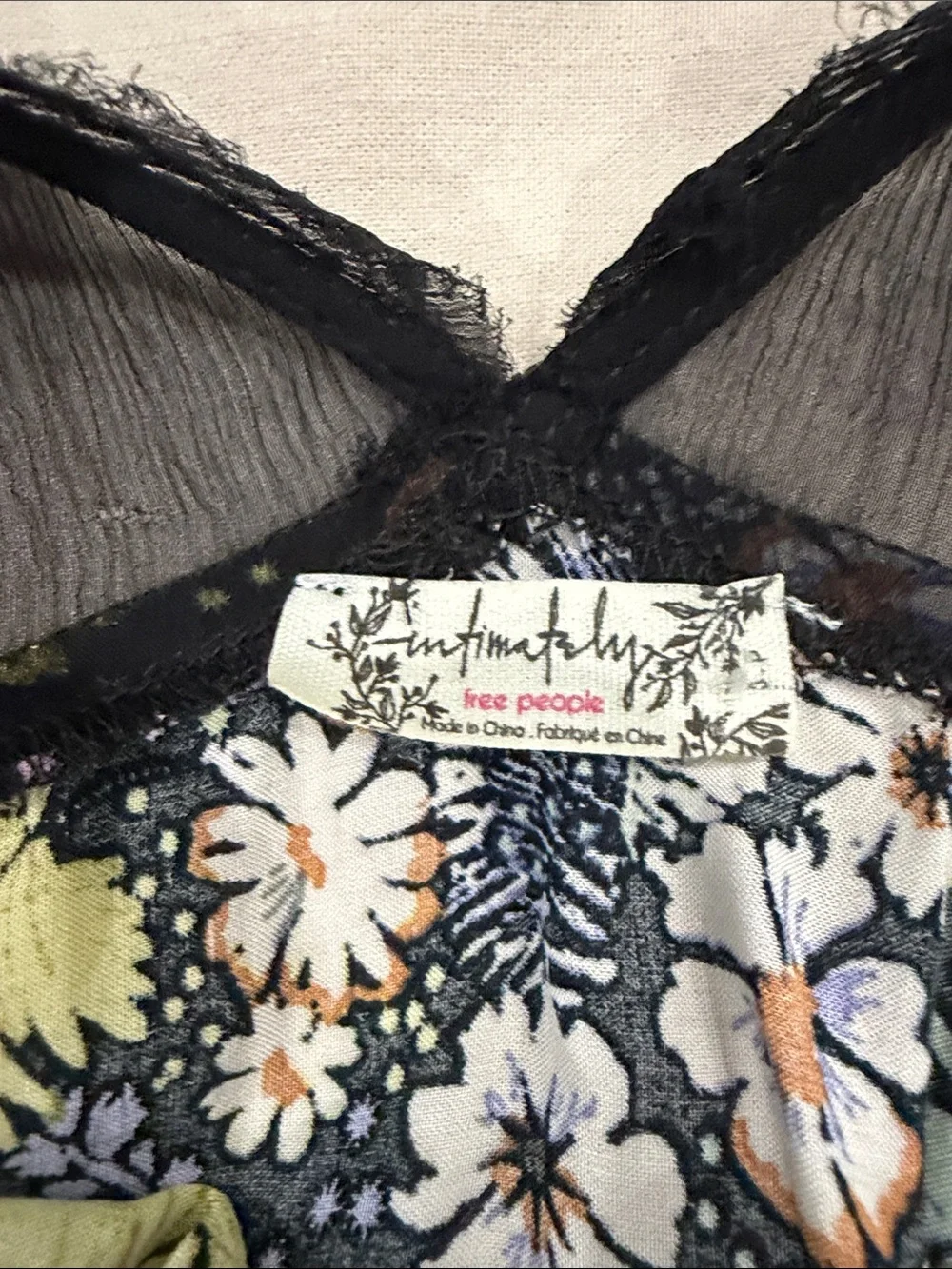 Free People Longwood Floral Print Boho V-Neck Slip Dress Size Small